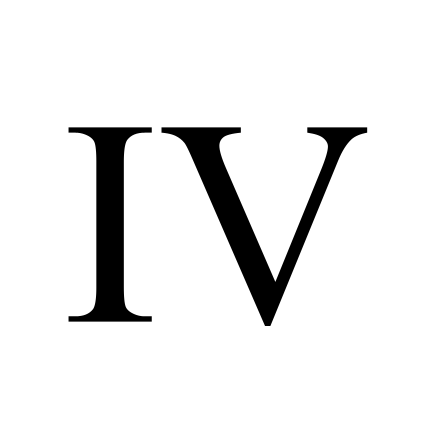 The suffix IV as the logo